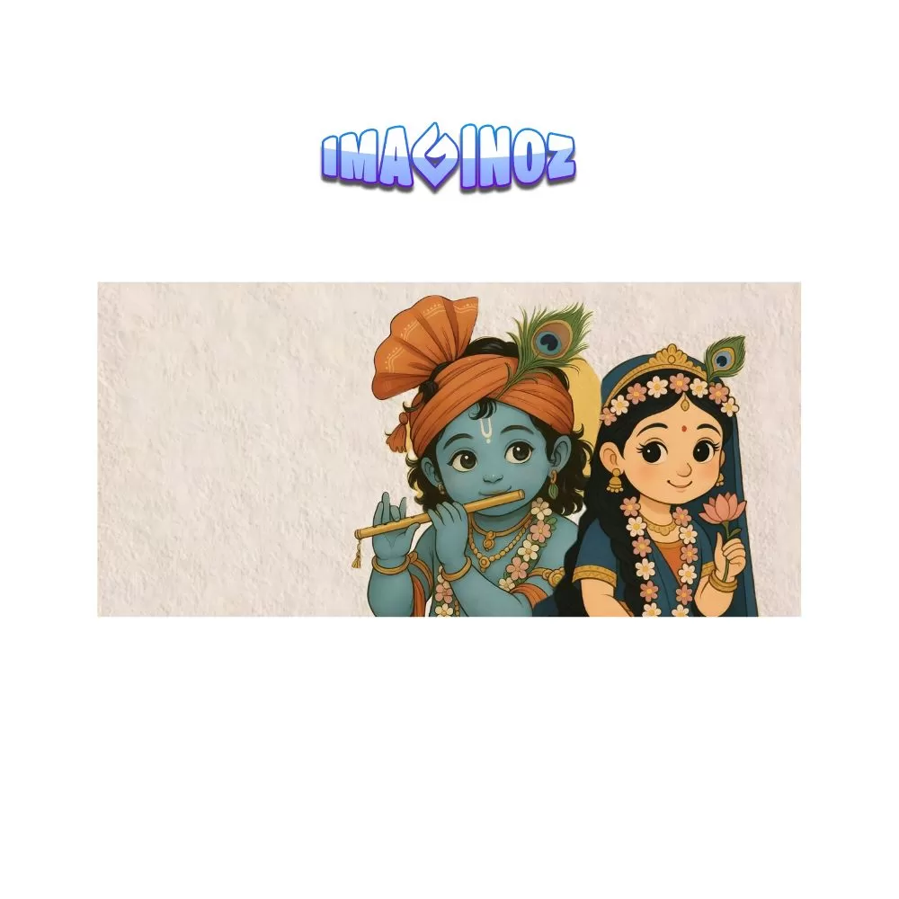 Cute Radha Krishna Cartoon Poster