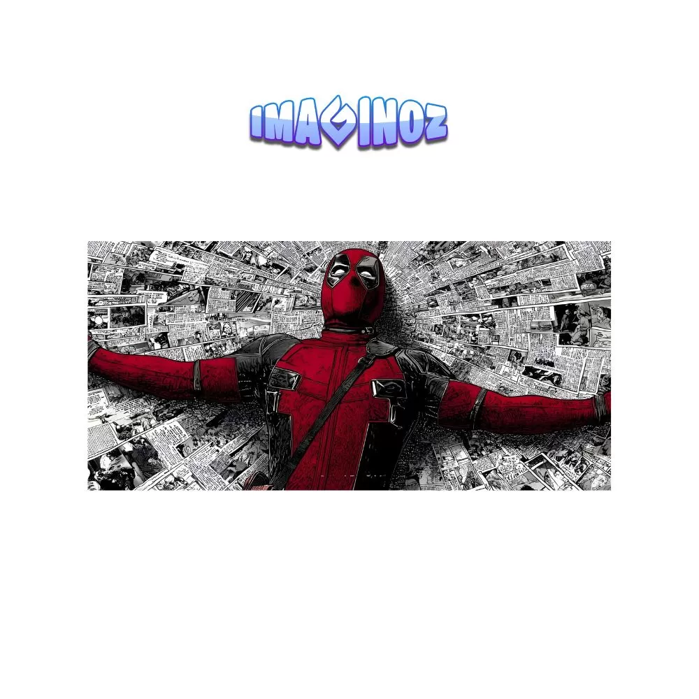 Deadpool Comic Collage Poster – 12×25 Inch Premium Marvel Style Wall Art
