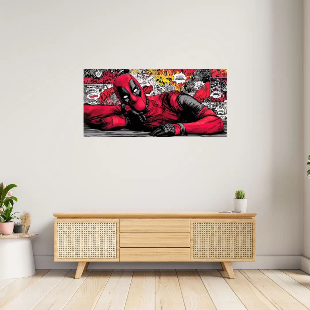 Deadpool Red Comic Splash Poster (12×25 Inch) — 350 GSM Laminated | Imaginoz image 2