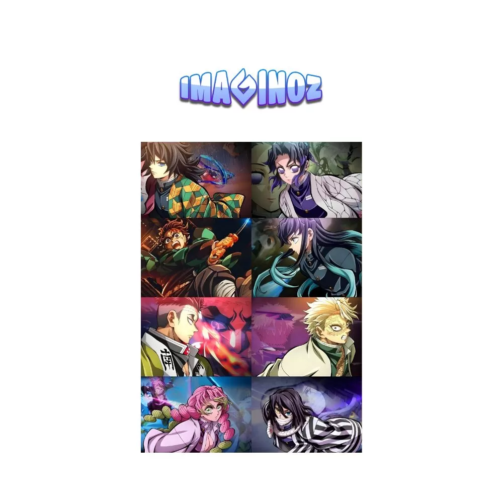 Demon Slayer Characters Color Anime Poster A4