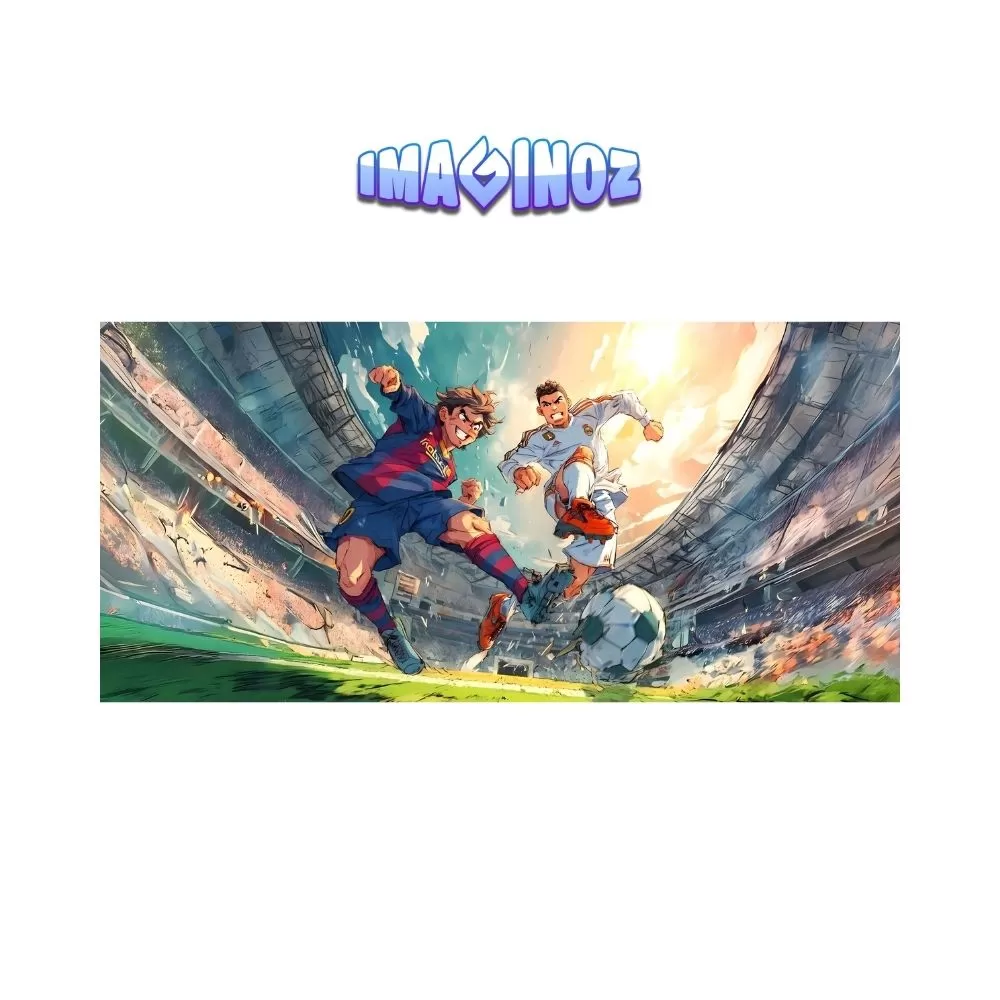 Epic Football Rivalry Stadium Poster