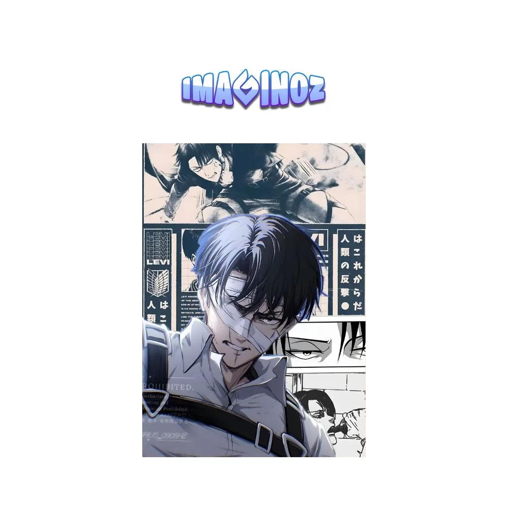 Levi Ackerman Attack On Titan Anime Poster A4 Dark Aesthetic