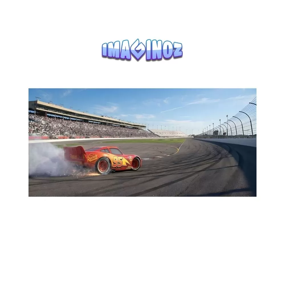 Lightning McQueen Racing Track Poster