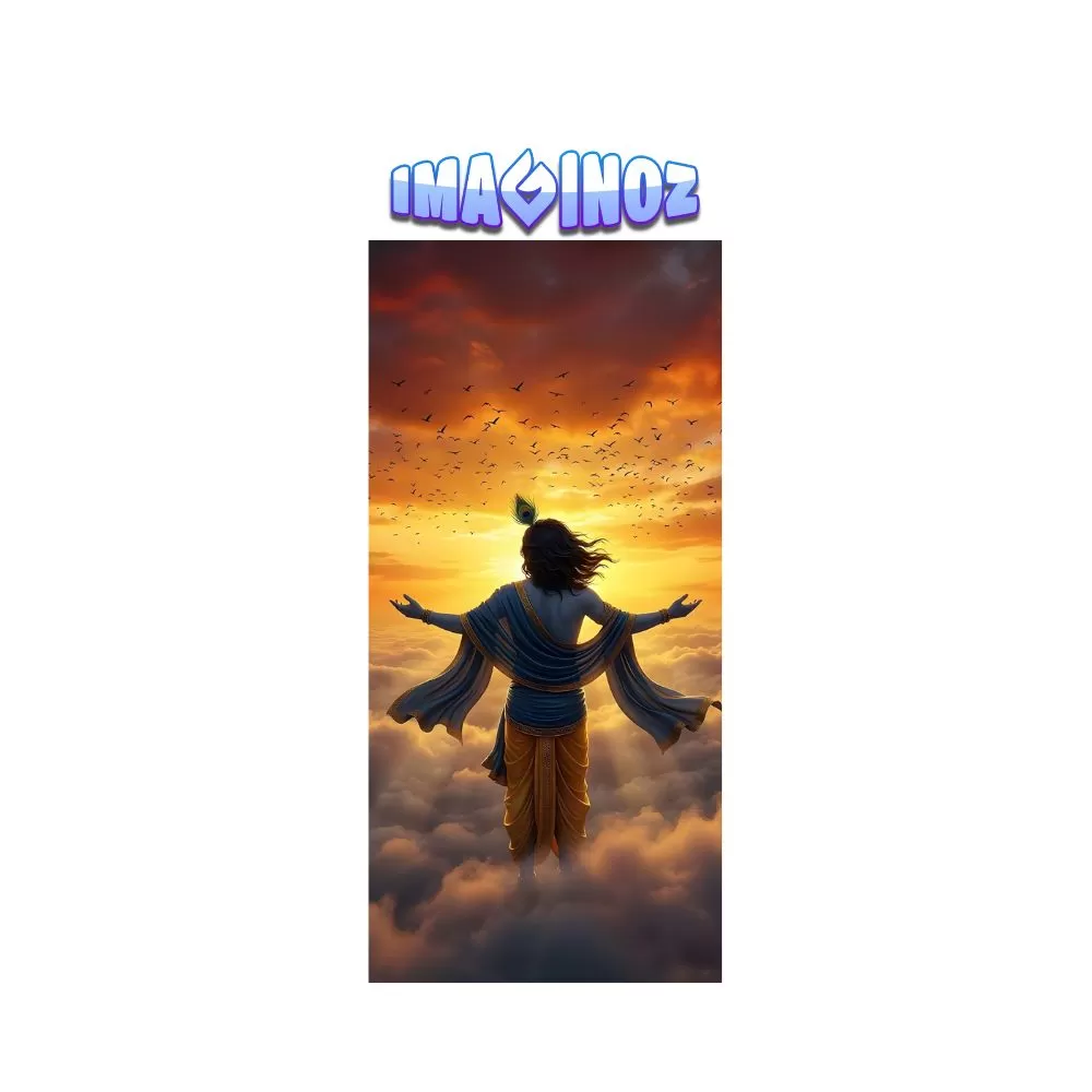 Lord Krishna Divine Sky Poster