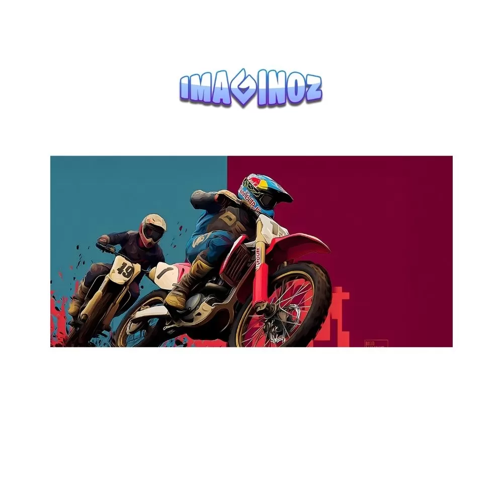 Motocross Racing Action Poster – 12×25 Inch Premium Wall Art