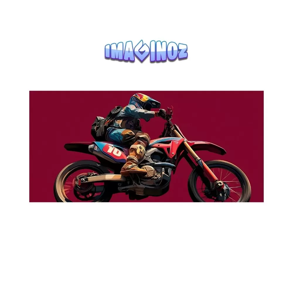 Motocross Rider Action Poster – 12×25 Inch Premium Wall Art