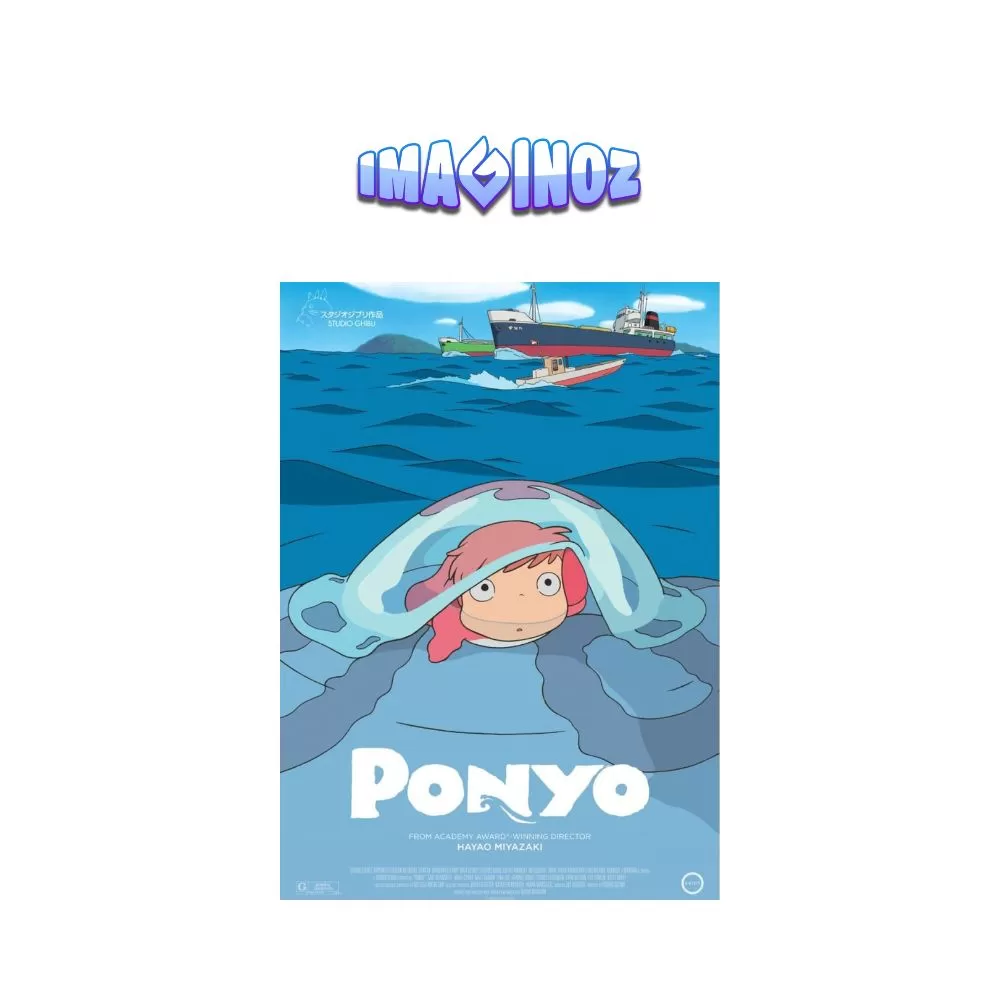 Ponyo Ocean Scene Anime Poster A4 Studio Ghibli Aesthetic