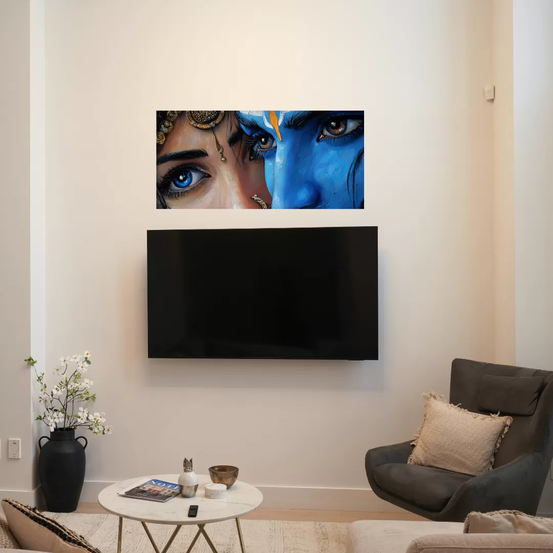 Radha Krishna Divine Love Art Poster (12×25 Inch) — 350 GSM Laminated | Imaginoz image 2