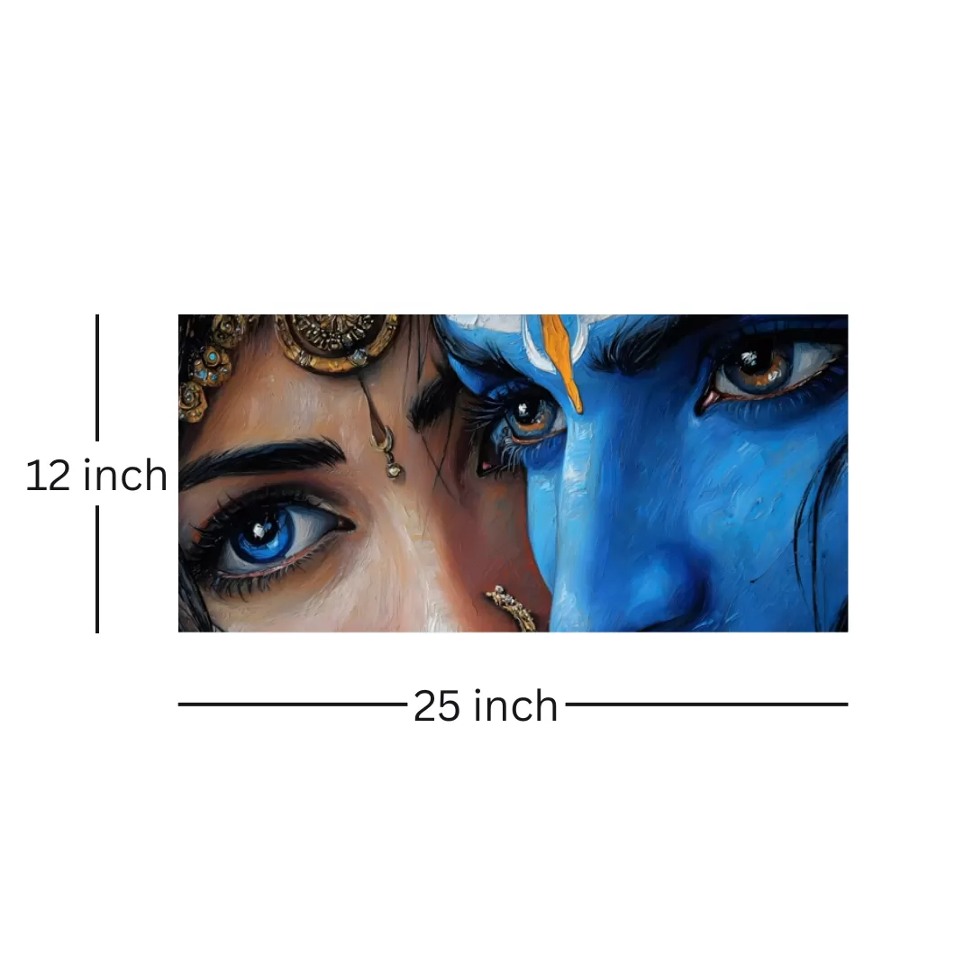 Radha Krishna Divine Love Art Poster (12×25 Inch) — 350 GSM Laminated | Imaginoz image 3