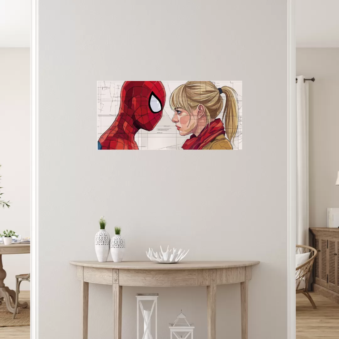 Spider-Man Romantic Comic Poster (12×25 Inch) — 350 GSM Laminated | Imaginoz image 2