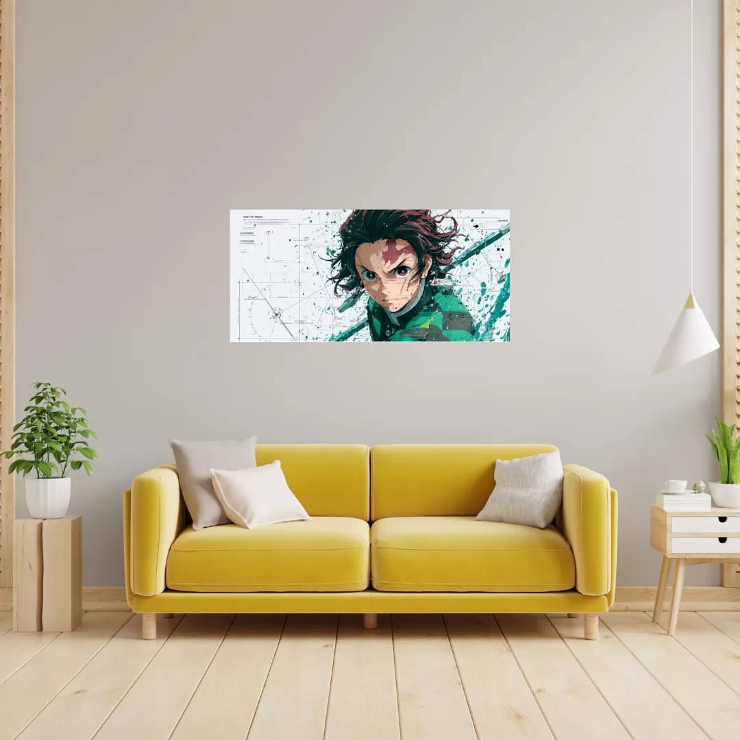 Demon Slayer Tanjiro Anime Poster (12×25 Inch) — 350 GSM Laminated | Imaginoz image 2