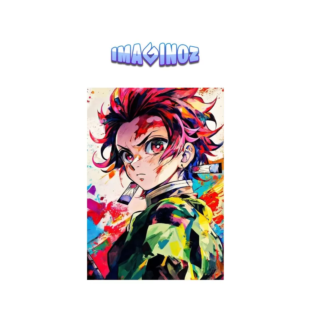 Tanjiro Kamado Color Splash Anime Poster A4