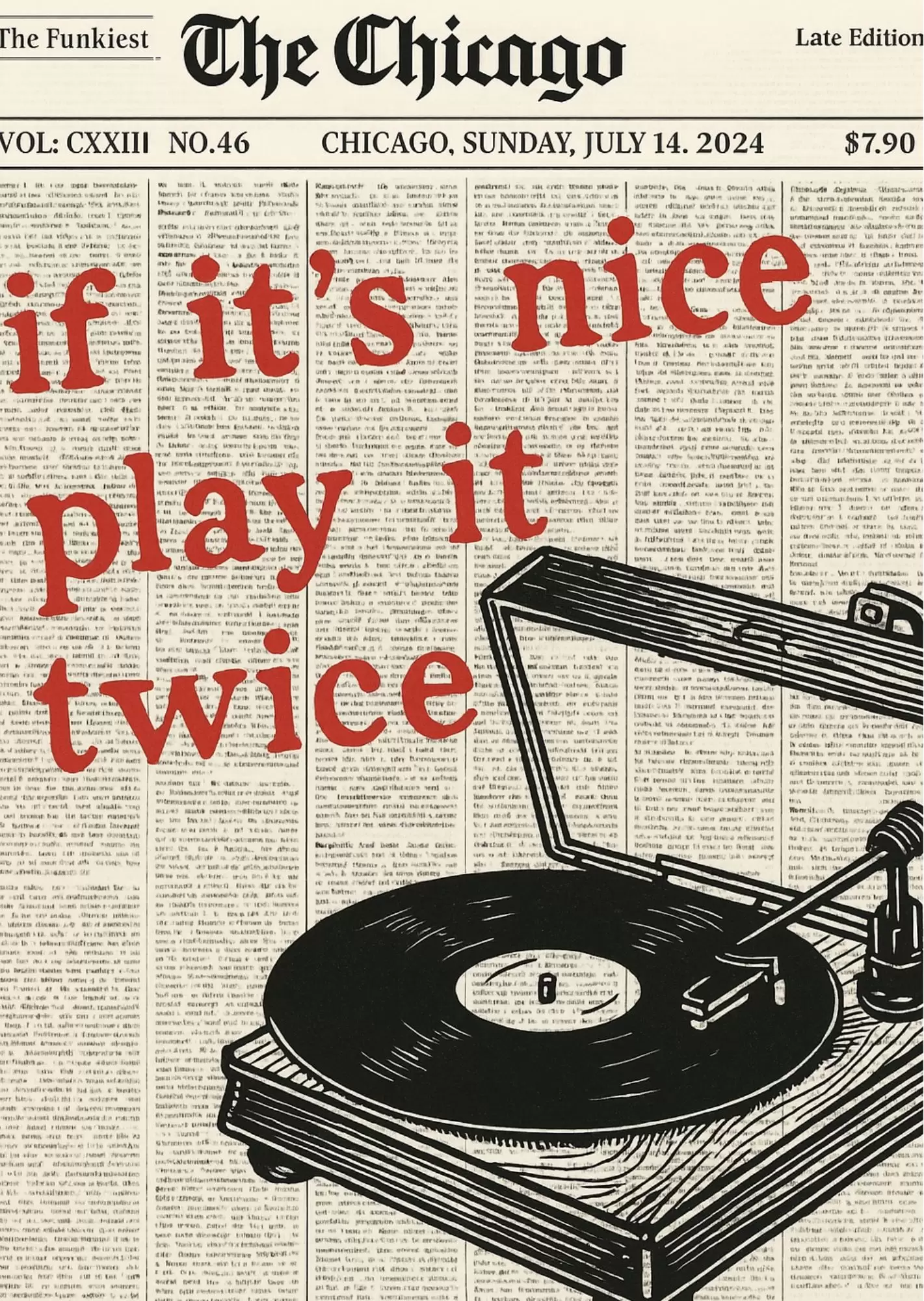 Vintage Vinyl Record Player Poster – Retro Music Aesthetic