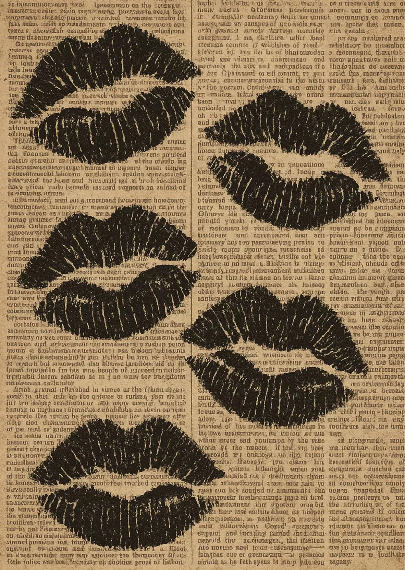 Vintage Vinyl Record Player Poster – Retro Music Aesthetic - Vintage Lip Print Poster – Retro Fashion Aesthetic