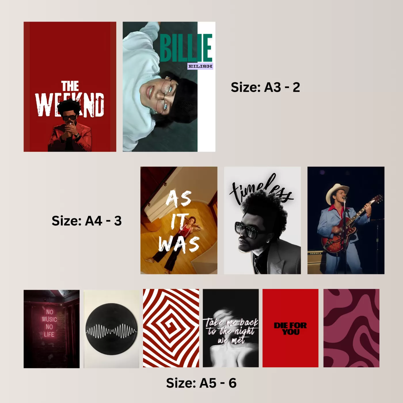 Music Mood Wall Poster Pack | 27 Premium Music Aesthetic Posters & 3 Cutouts for Room Decor image 2