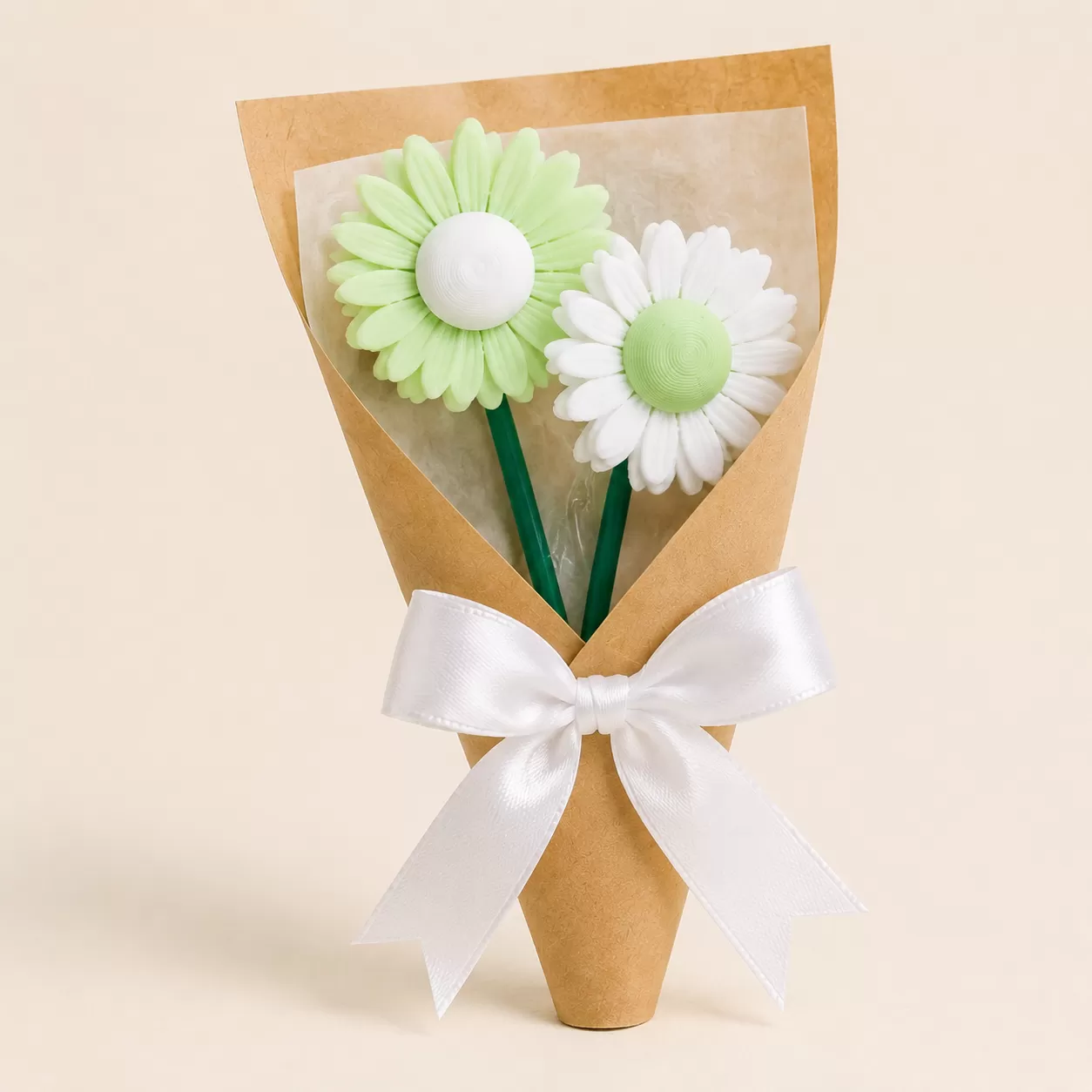 Mini Bouquet with Two 3D-Printed Flowers